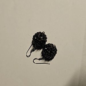 Black beadwork earrings